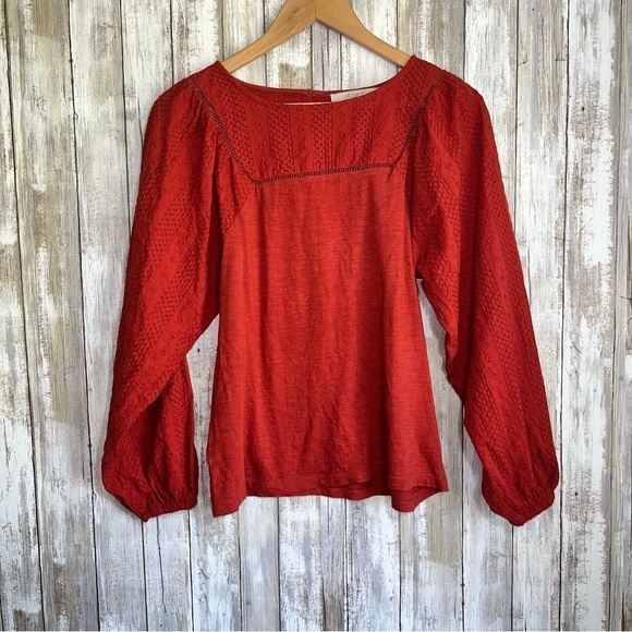LOFT Tops - Loft Burnt Orange Peasant Blouse